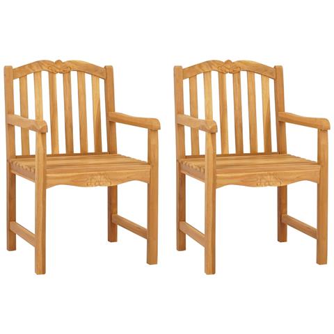 Sedia da Giardino 2 pcs Naturale 58 x 60 x 93 cm - Foto 1