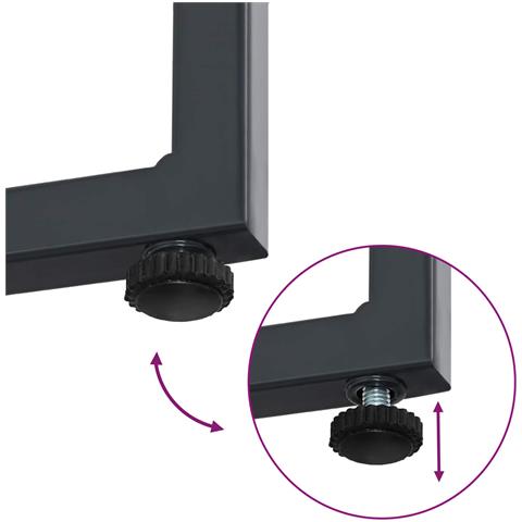 Set Divano da Giardino 4 pcs Nero e antracite Acciaio - Foto 9