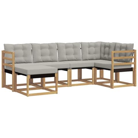 Set di divani da esterno 6 pcs Bianco e Grigio Chiaro - Foto 1