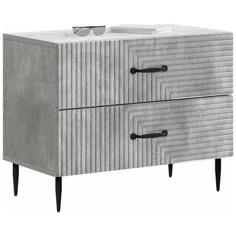 Armadio da Notte Grigio Cemento 62 x 34,5 x 47,5 cm - Foto 2