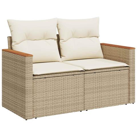 Set di divani 7 pcs Beige e Bianco Crema - Foto 2