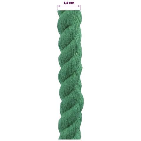 Corda di Cotone 14 mm 25 m Verde 100% Cotone - Foto 6