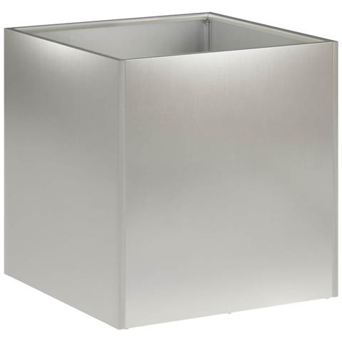 Vaso da giardino Argento 25 x 25 x 25 cm Acciaio Inox - Foto 1