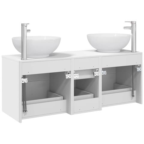 Set di mobili per il bagno 3 pz Bianco 49,5 x 44,5 x 65 cm - Foto 10