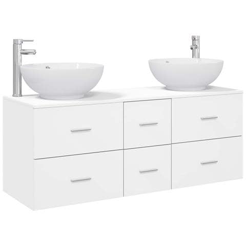 Set di mobili per il bagno 3 pz Bianco 49,5 x 44,5 x 65 cm - Foto 1