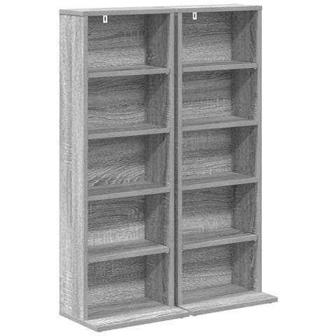 Mobile per CD 2 pz Sonoma grigio 33 x 23,5 x 97,5 cm - Foto 1