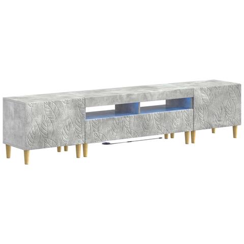Mobile TV LED a 5 pezzi Grigio Cemento Legno ingegnerizzato - Foto 1