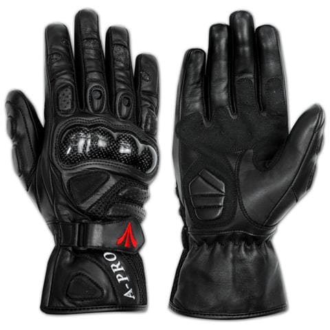 Guanto Pelle Moto Protezioni Carbonio Prese Aria Imbottito Traspirante Nero Xs - Foto 1