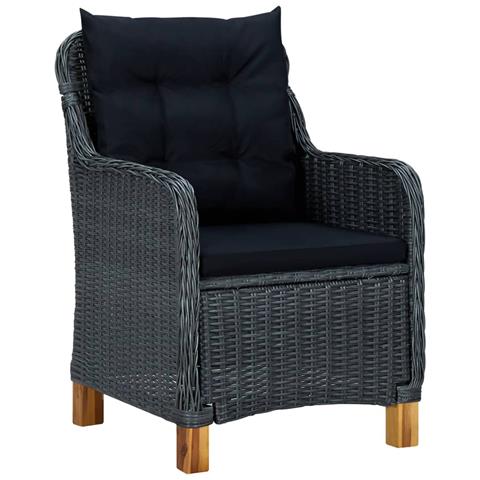 Set Mobili Da Pranzo Per Giardino 3 Pz Grigio Scuro - Foto 10