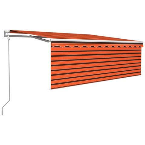 Tenda Automatica Parasole Sensore Vento Led 4x3m Aranciomarrone - Foto 1