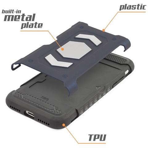 Maxy Custodia Defender Shell Alta Protezione Antiscivolo Magnetica Per Apple Iphone Xr Blu - Foto 5
