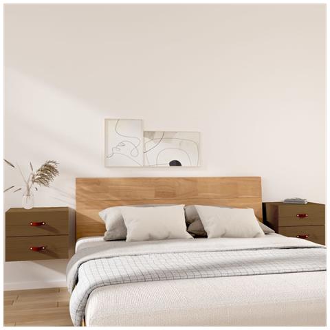 Comodini A Muro 2 Pz Marrone Miele 50x36x40 Cm - Foto 7