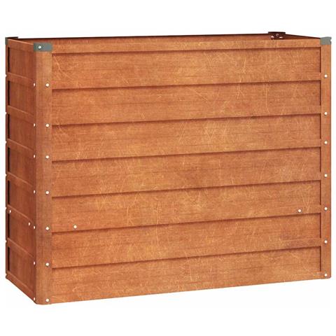 Letto Rialzato da Giardino Ruggine 100x40x77 cm Acciaio Corten - Foto 2