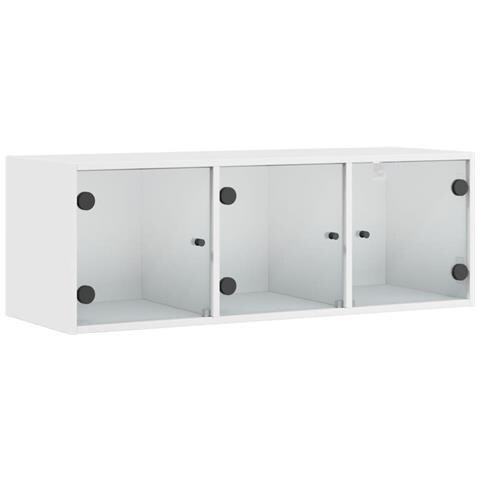 Mobile a Muro con Ante in Vetro Bianco 102x37x35 cm - Foto 2