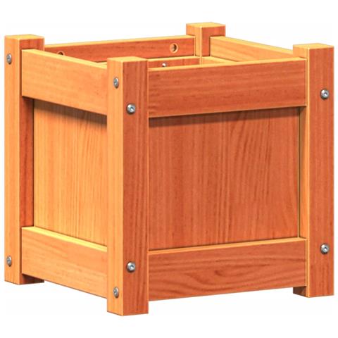 Fioriera Giardino Marrone Cera 31x31x31 Cm Legno Massello Pino - Foto 2