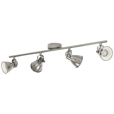 Spot Moderno Seras In Acciaio Nichel Anticato 4 Luci Gu10 3w Ip20 - Foto 1