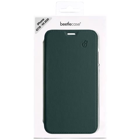 Custodia Per Iphone 6/7/8/se (2022) Premium In Pelle Con Retro Cristal, Verde Scuro - Foto 5