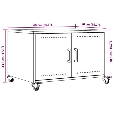 Tavolino da Salotto Antracite 68x50x43,5 cm in Acciaio - Foto 2
