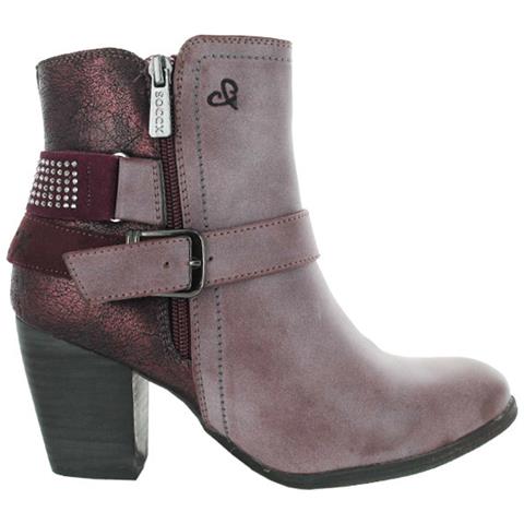 Stivali In Pelle Da Donna Viola Con Cerniera E Fibbia Decorativa 38 - Foto 2