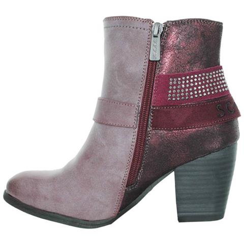 Stivali In Pelle Da Donna Viola Con Cerniera E Fibbia Decorativa 38 - Foto 3