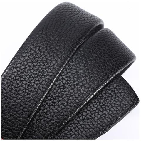 Cintura In Pelle Nera E Argento Con Fibbia Automatica Per Pantaloni Casual Modello 9 - Foto 2