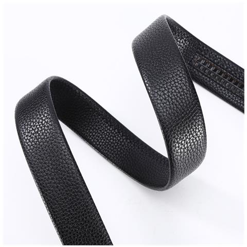 Cintura In Pelle Nera E Argento Con Fibbia Automatica Per Pantaloni Casual Modello 9 - Foto 3