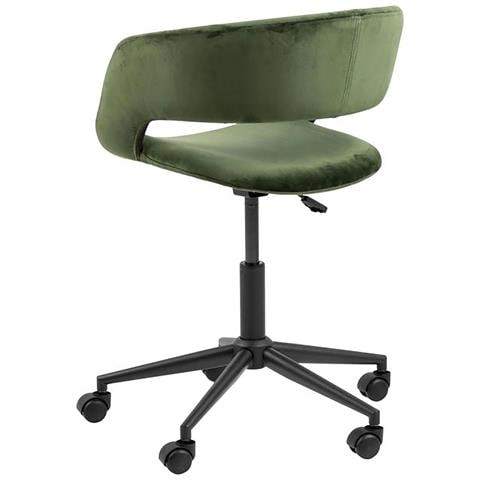Sedia Da Ufficio Con Rotelle In Velluto Verde - Foto 2