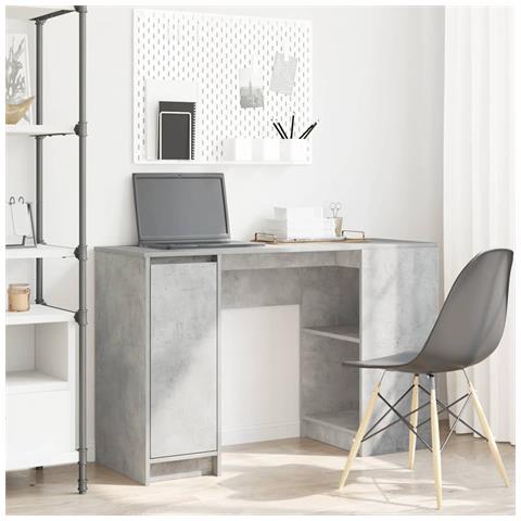 Scrivania Grigio Cemento 120x42x76 cm in Legno Multistrato - Foto 1