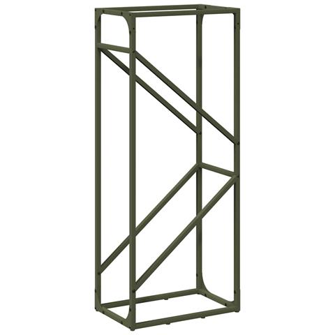 Rastrelliera per Legna da Ardere Verde Oliva 40x25x100 cm - Foto 1