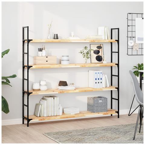 Piano Per Tavolo 120x20x4cm Rettangolare Legno Massello Acacia - Foto 3