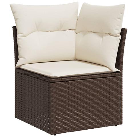 Set Divani Da Giardino 9pz Con Cuscini Marrone In Polyrattan - Foto 3