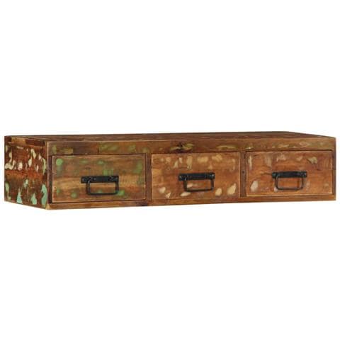 Mobile Tv A Parete 100x30x19 Cm In Legno Massello Di Recupero - Foto 3