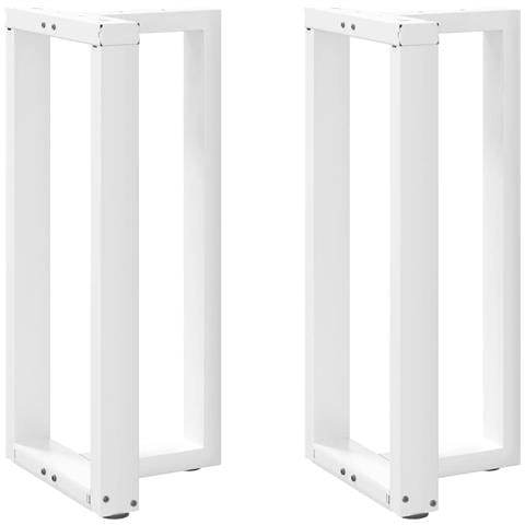 Gambe Tavolo Bar A Forma T 2 Pz Bianco 50x35x(90-91) Cm Acciaio - Foto 1