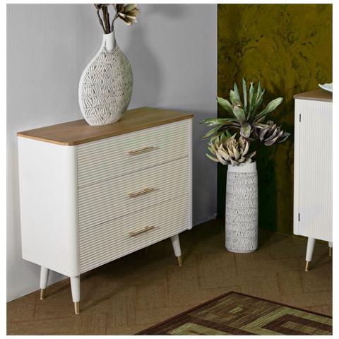 Cassettiera Mf8 - Bianco - Legno - 78x37x80 Cm - Foto 8