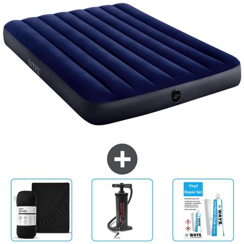 Set Materassino Gonfiabile - 191x137x25 Cm - Blu - Include Accessori Coordinati Cb7 - Foto 1