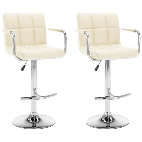 Lusso Casadino - Sgabelli Da Bar 2 Pz Crema In Similpelle - Foto 2