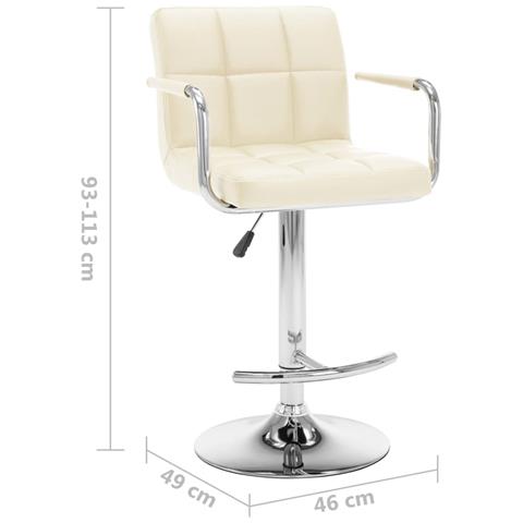 Lusso Casadino - Sgabelli Da Bar 2 Pz Crema In Similpelle - Foto 8