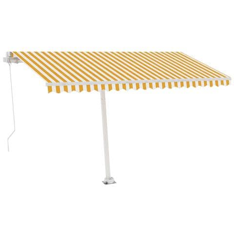 Lusso Casadino -  Tenda Retrattile Manuale Autoportante 450x300 Cm Gialla Bianca - Foto 2