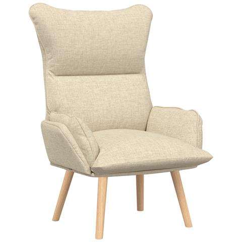 Poltrona Rilassante vitaXL in Tessuto Crema - Foto 1