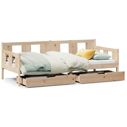 Dormeuse con Cassetti 90x190 cm in Legno Massello Pino - Foto 1