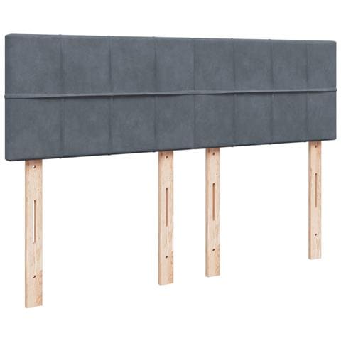 Giroletto a Molle con Materasso Grigio Scuro 140x200 cm Velluto - Foto 9