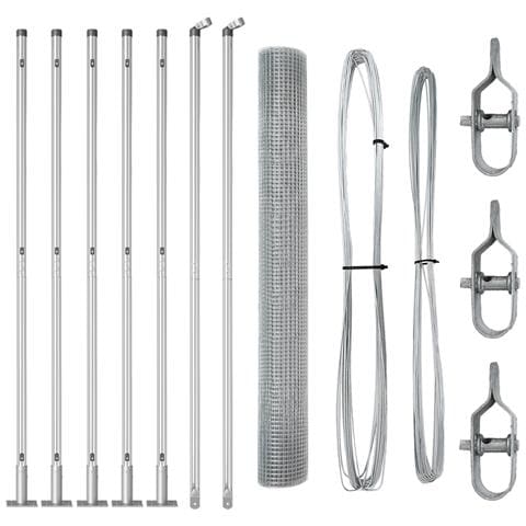 Set di Pali per Recinzione Set di 2 Acciaio zincato 10 x 1 metri - Foto 1