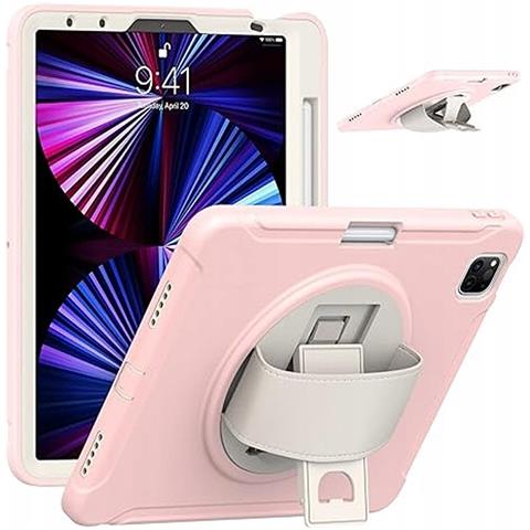 Custodia Per Ipad Air 5/air 4/pro 11 Con Supporto Girevole E Alloggiamento Per Stilo Rosa - Foto 1