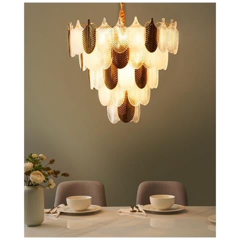 Lampadario Aguirre Vetro Ottone - Foto 1