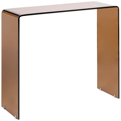 Tavolino Consolle Kendall Vetro Temperato Marrone - Foto 2