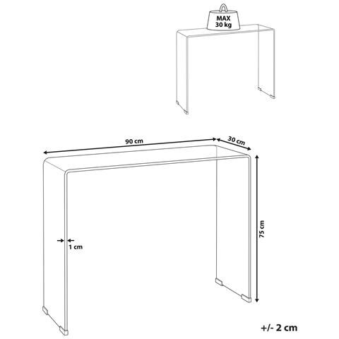 Tavolino Consolle Kendall Vetro Temperato Marrone - Foto 7