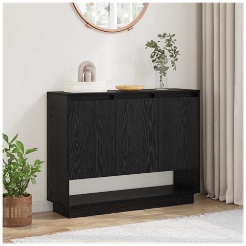 Credenza Rovere nero 97 x 29 x 75 cm Legno multistrato - Foto 2