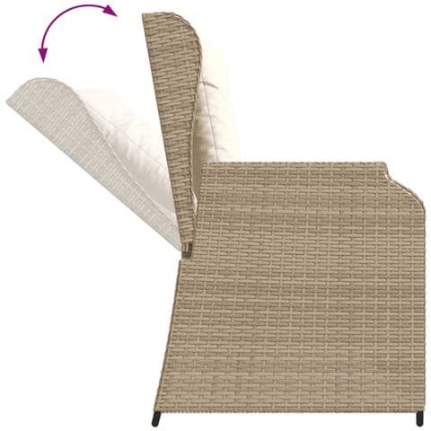 Set Divani da Giardino 7 pz con Cuscini in Polyrattan Beige - Foto 9