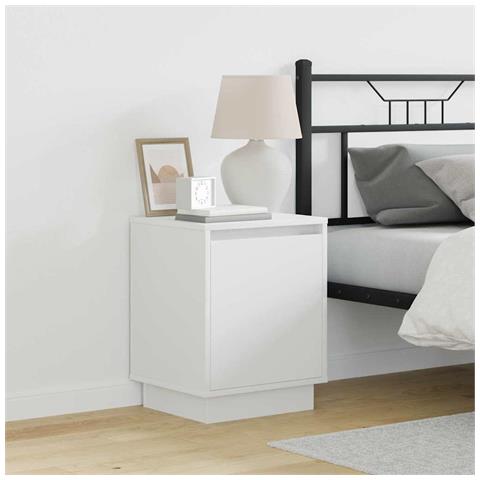 Armadio da Notte con Bianco 39 x 34.5 x 50 cm Legno multistrato - Foto 2