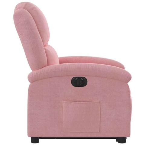 Poltrona Alzapersona Reclinabile Elettrica Rosa in Velluto - Foto 9